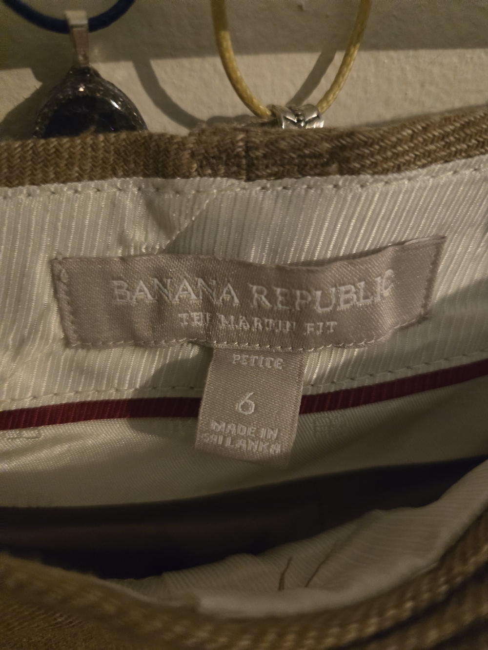 Banana Republic Petite 8 Trousers in Tan, Flat Front Wool Blend - Picture 5 of 8
